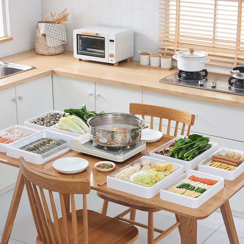 Space-saving produce storage rack for kitchen countertops and cupboards