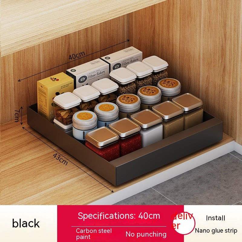 Sliding cabinet rack for kitchen and pantry organisation
