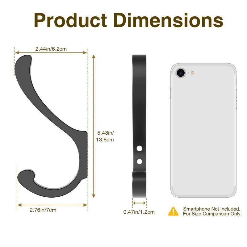 Black wall hooks for towels robes and bathroom storage