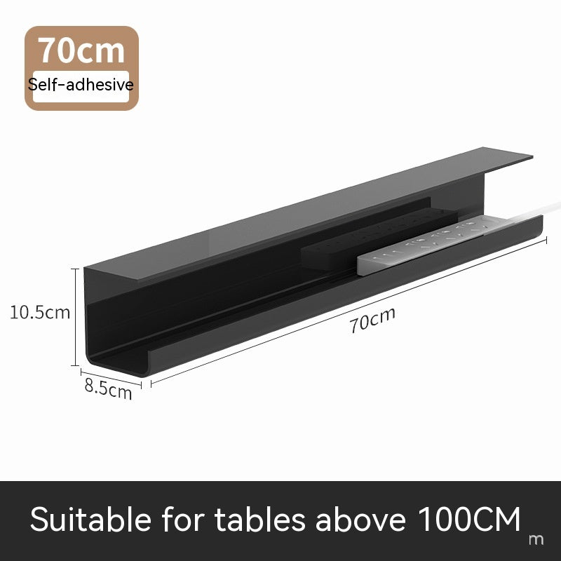Under desk power strip holder for organised workspaces