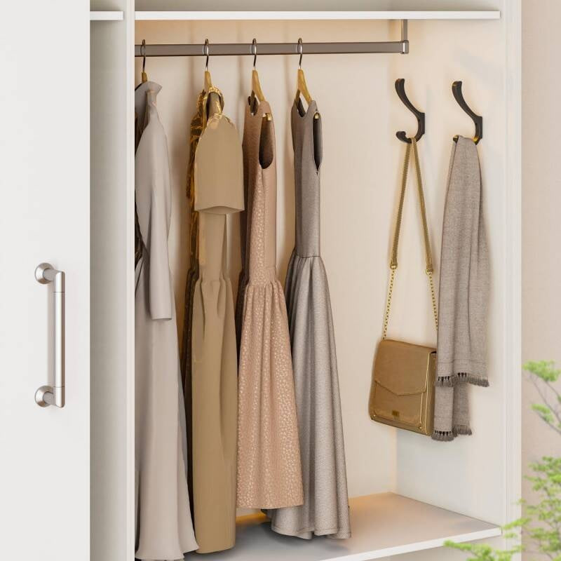 Six-piece heavy-duty black wall hook set for home storage