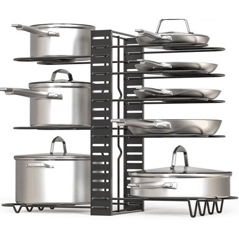 Vertical 8-level dish rack for organised kitchen storage