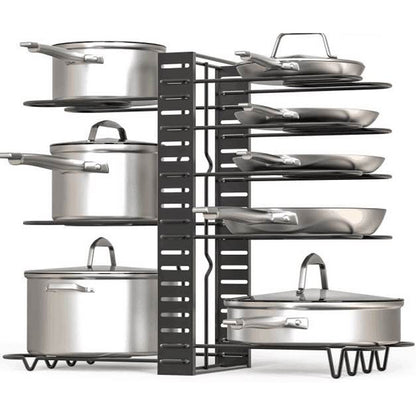 Vertical 8-level dish rack for organised kitchen storage