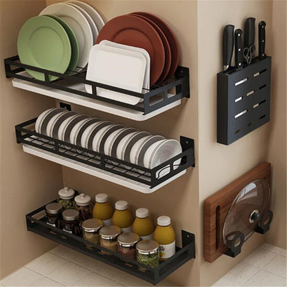 Black corner dish drying rack for countertop kitchen storage