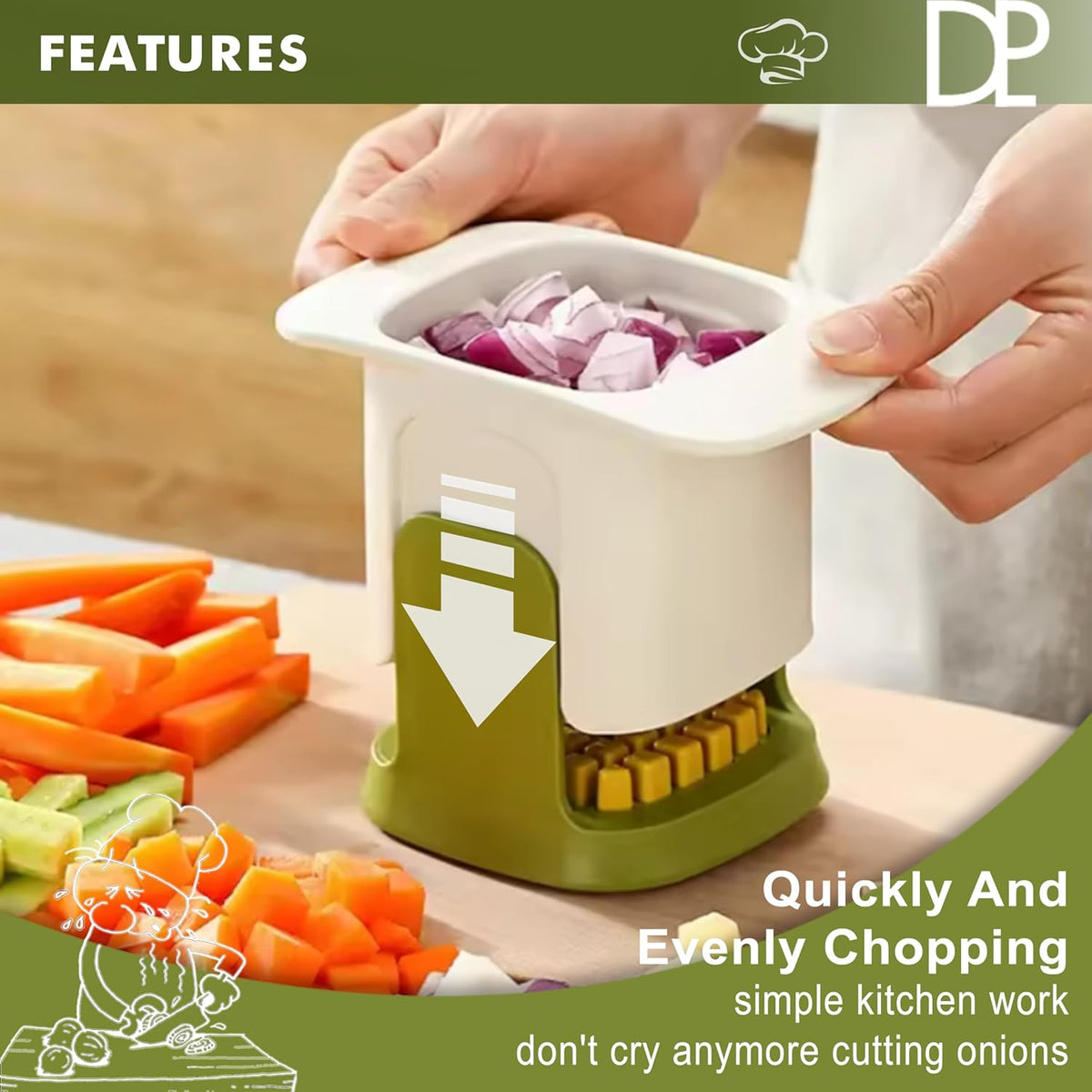Fruit cutting cup for bananas apples and soft produce