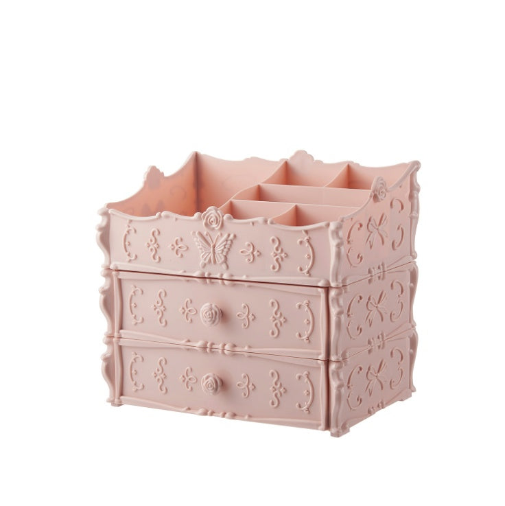 Transparent cosmetic storage unit for makeup and skincare