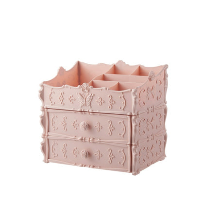 Transparent cosmetic storage unit for makeup and skincare