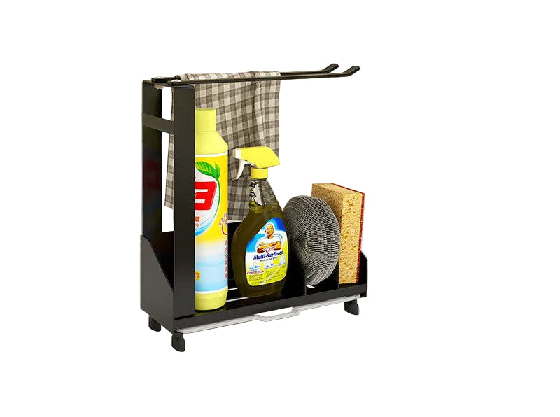 Metal kitchen sink caddy for sponges brushes and soap