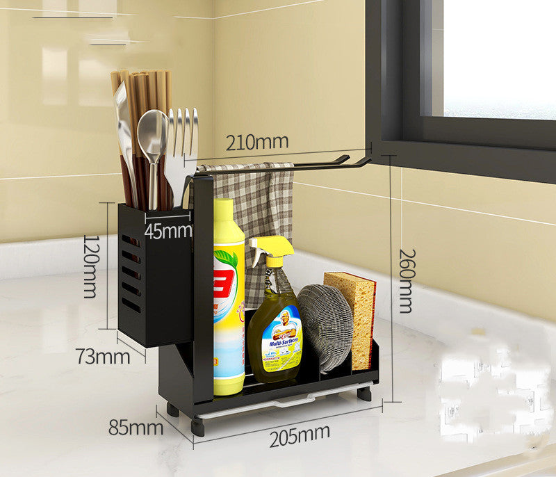 Non-slip countertop caddy for dish brushes and scrubbers