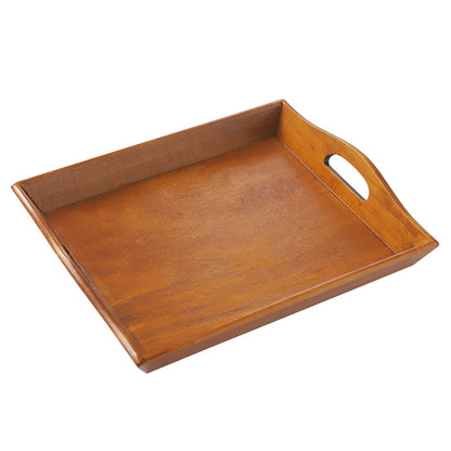 Wooden tea and coffee tray for breakfast and snack serving
