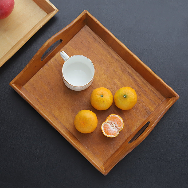 Rustic wood tray for organising kitchen and coffee table essentials