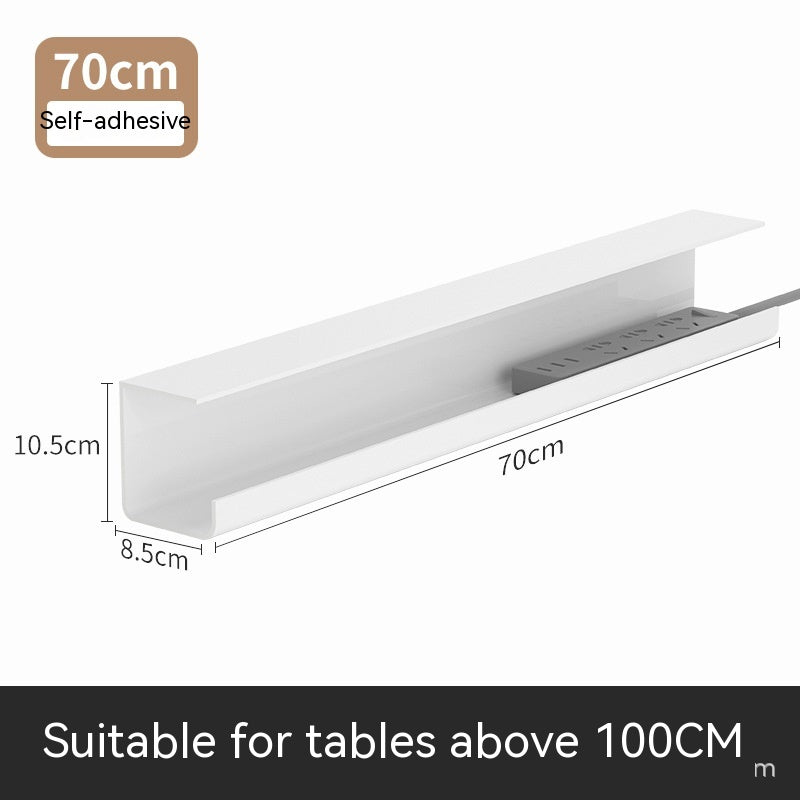 Desk wire management tray for chargers adapters and cables