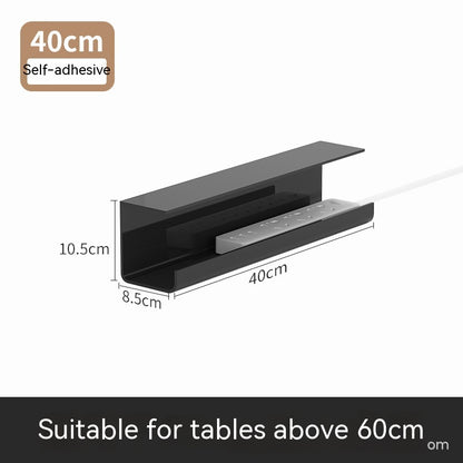 Black plastic cable tray for home office and gaming setups