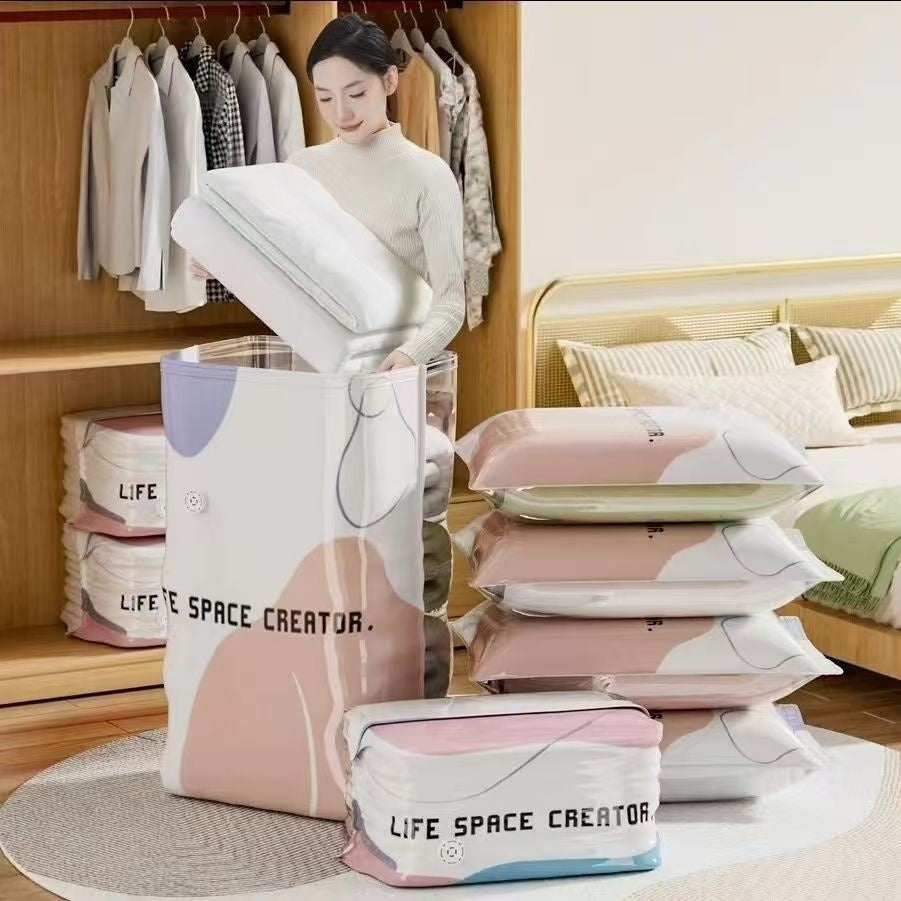 Reusable compression bags for protecting household textiles