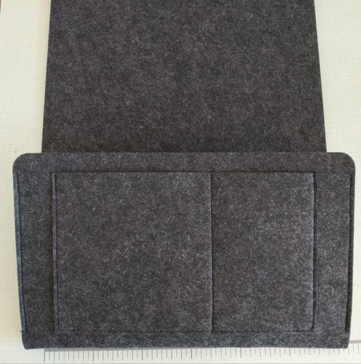Felt bedside storage caddy with multiple compartments