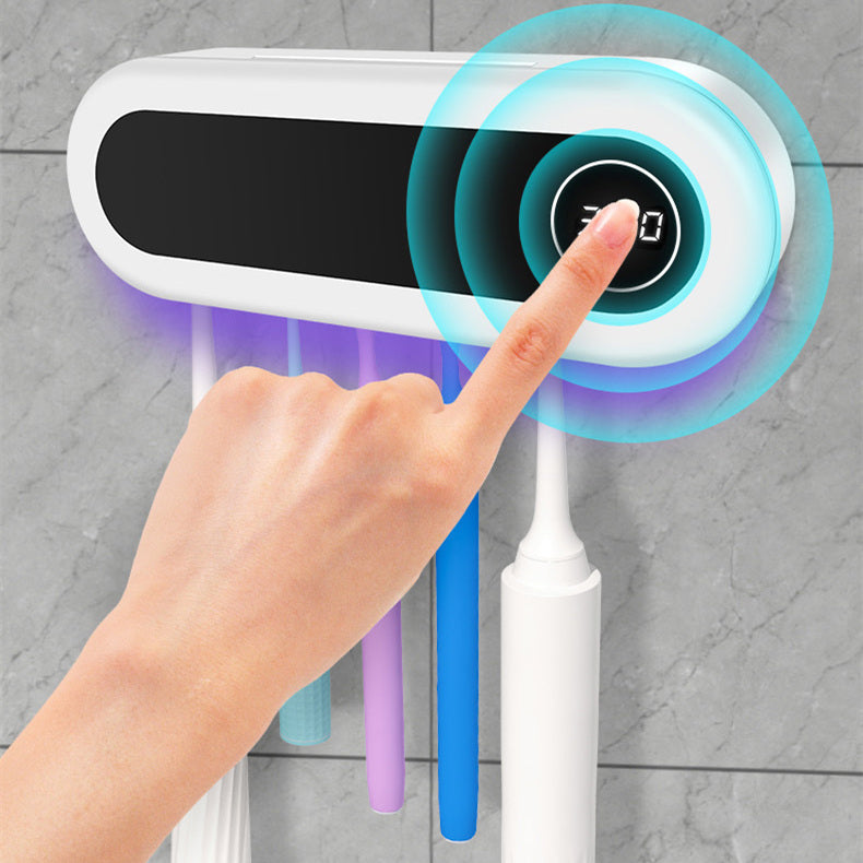 Smart wall-mounted toothbrush holder with automatic toothpaste system