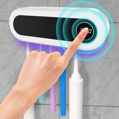 Smart wall-mounted toothbrush holder with automatic toothpaste system