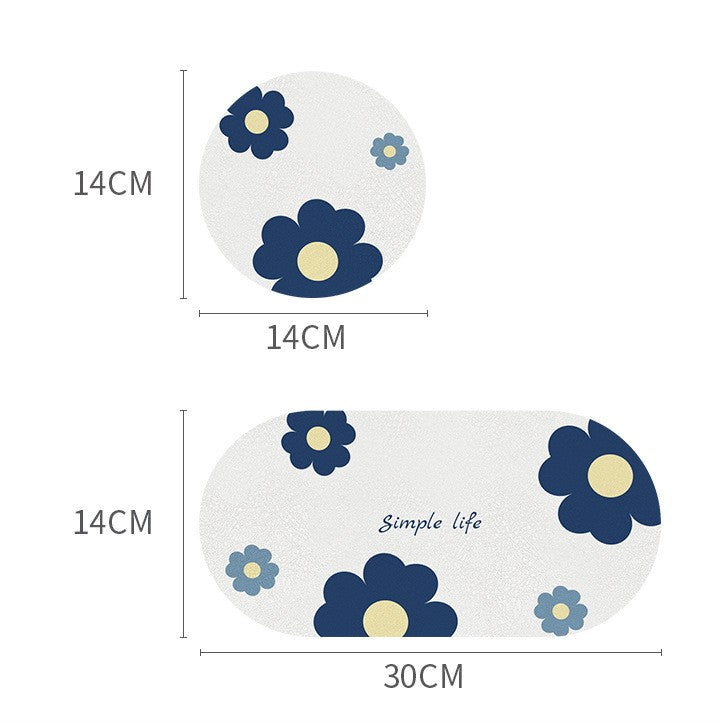 Water-resistant sink mat for protecting bathroom countertops