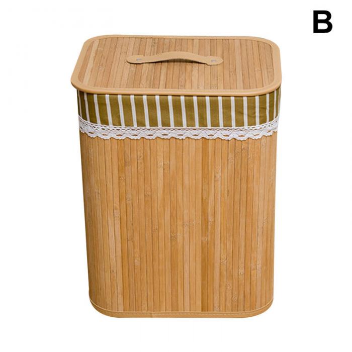 Natural bamboo laundry basket for towels and clothing