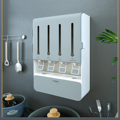 Brown wall spice storage box for everyday cooking essentials