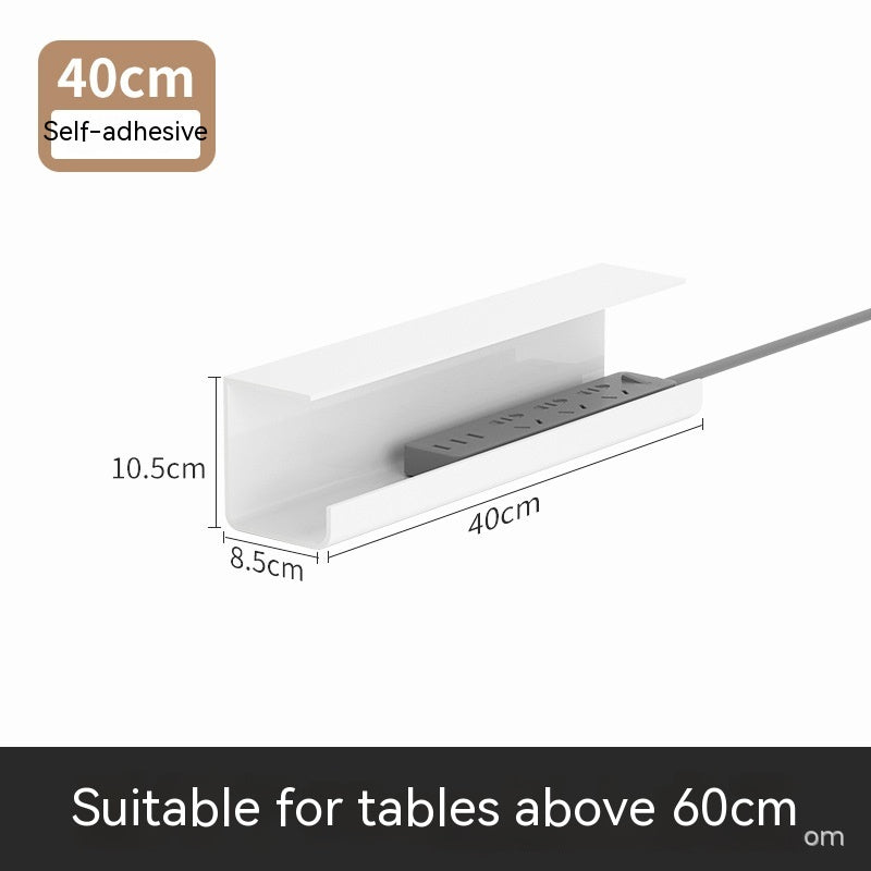 Under desk cable management tray for power strips and wires