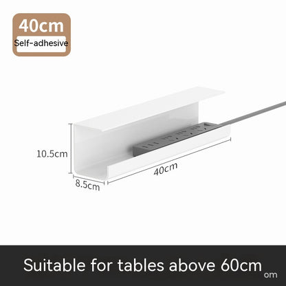 Under desk cable management tray for power strips and wires