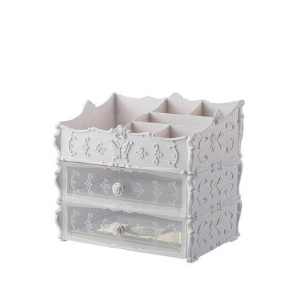 Clear makeup organiser with drawers for vanity storage