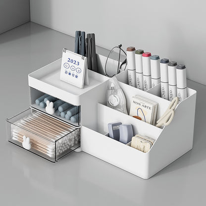 Small desk storage unit for stationery and accessories