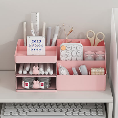 Small desk storage unit for stationery and accessories