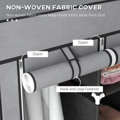 Space-saving fabric wardrobe for clothes shoes and accessories