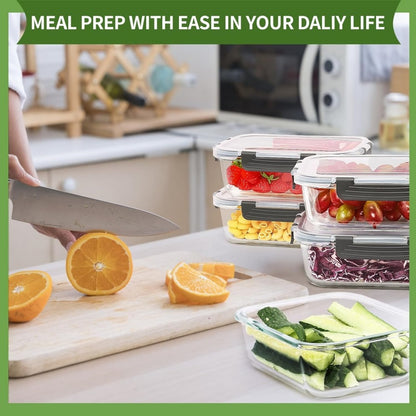 Reusable glass containers for storing leftovers and prepared meals