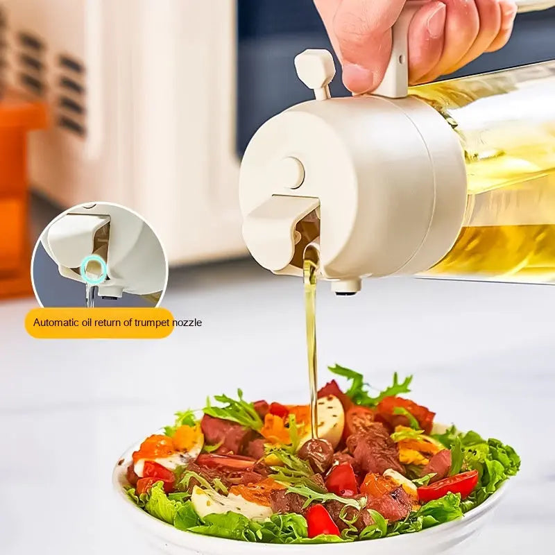 Multi-purpose oil dispenser for vinegar sauces and cooking oils