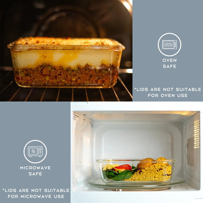Glass meal prep containers with secure leak-resistant lids