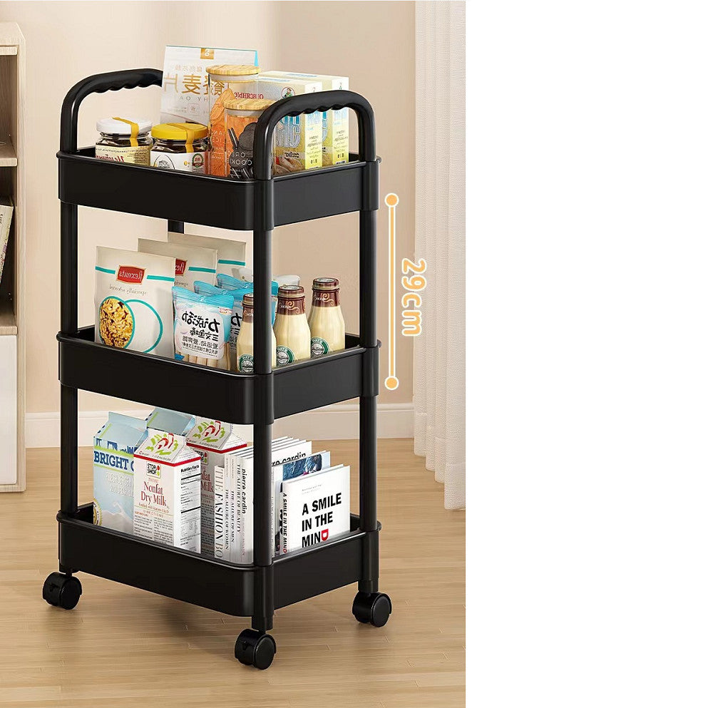 Rolling organiser trolley for kitchen bathroom and laundry storage