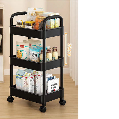 Rolling organiser trolley for kitchen bathroom and laundry storage