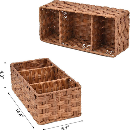 Minimalist plastic storage basket for countertops and shelves