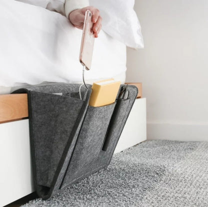 Under mattress bed organiser for books phones and chargers
