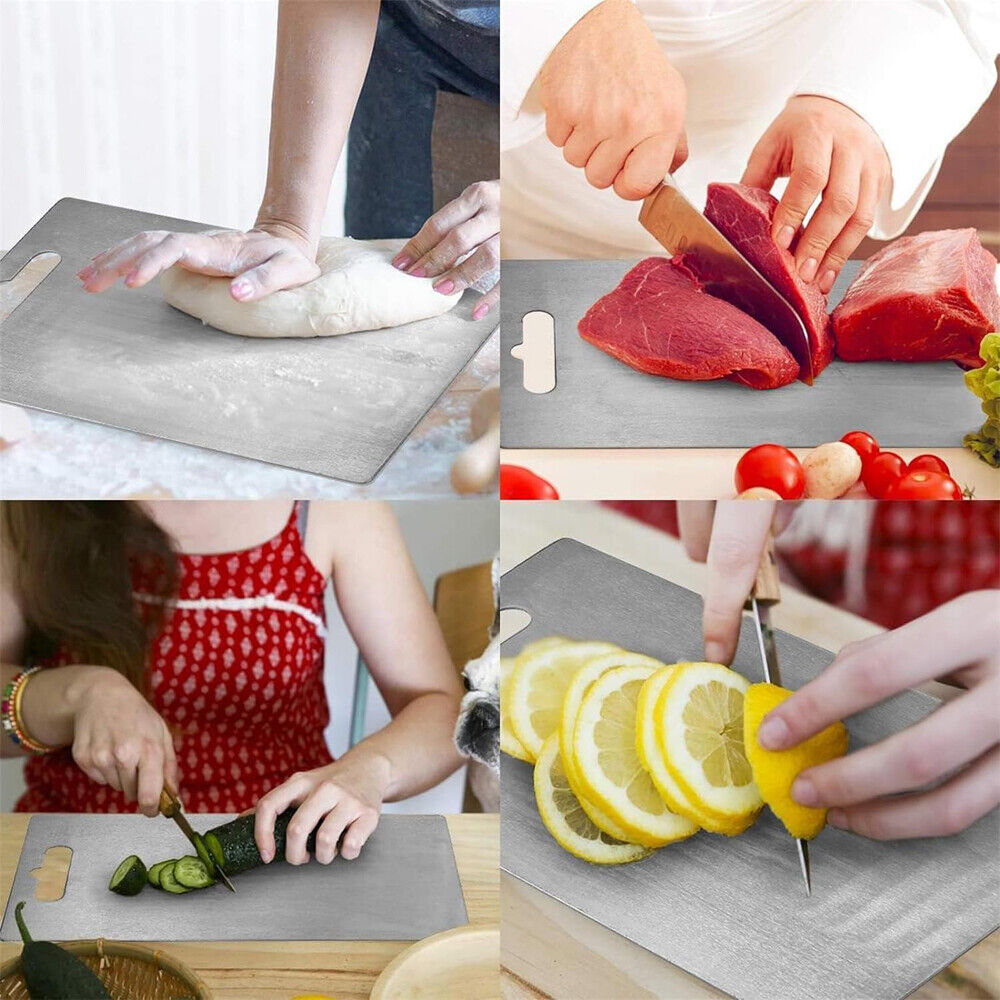 Stainless steel food preparation board for camping and outdoor cooking