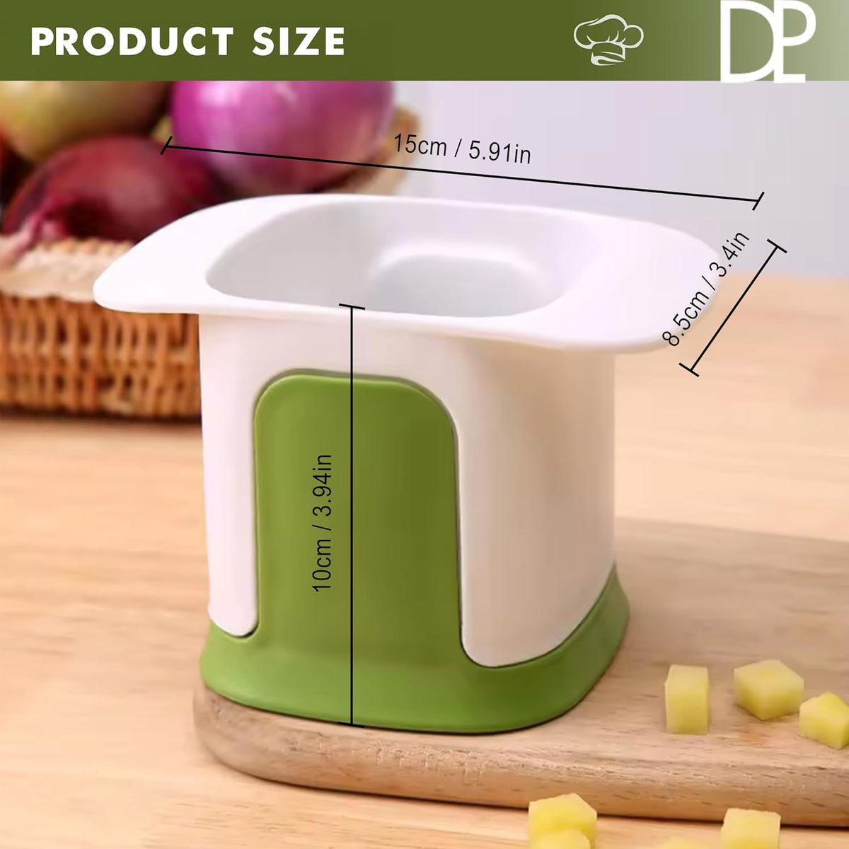 Compact kitchen slicer tool for fruit vegetables and boiled eggs