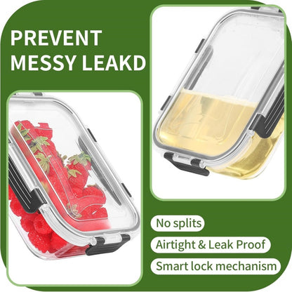 Glass kitchen containers for meal preparation and everyday food storage