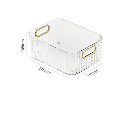 Transparent storage basket for cosmetics and skincare products