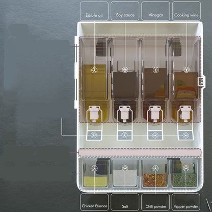 Grey ABS spice organiser for compact kitchen storage