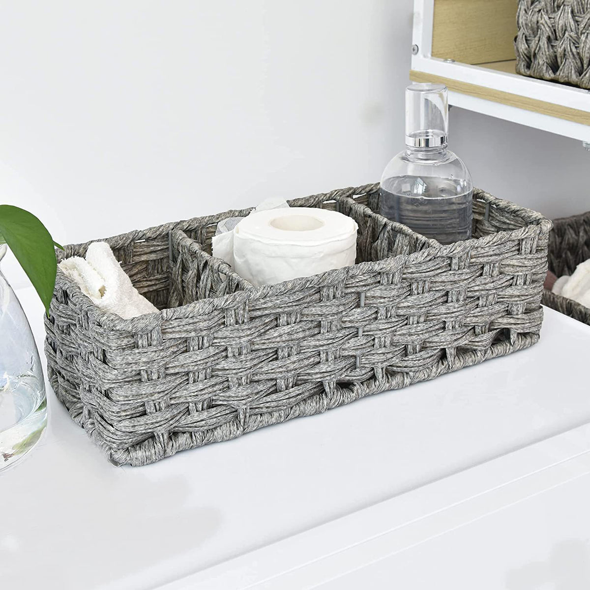 Multi-purpose tissue and storage basket for household essentials