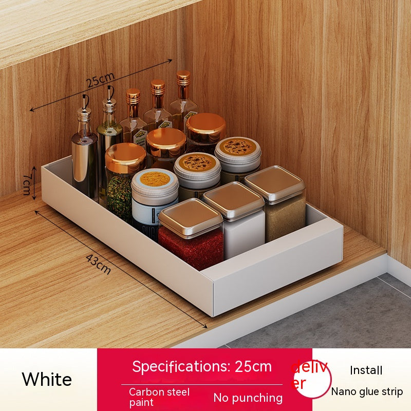 Double basket cupboard organiser for maximising kitchen storage