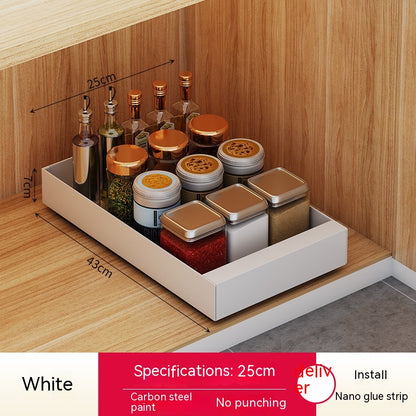 Double basket cupboard organiser for maximising kitchen storage
