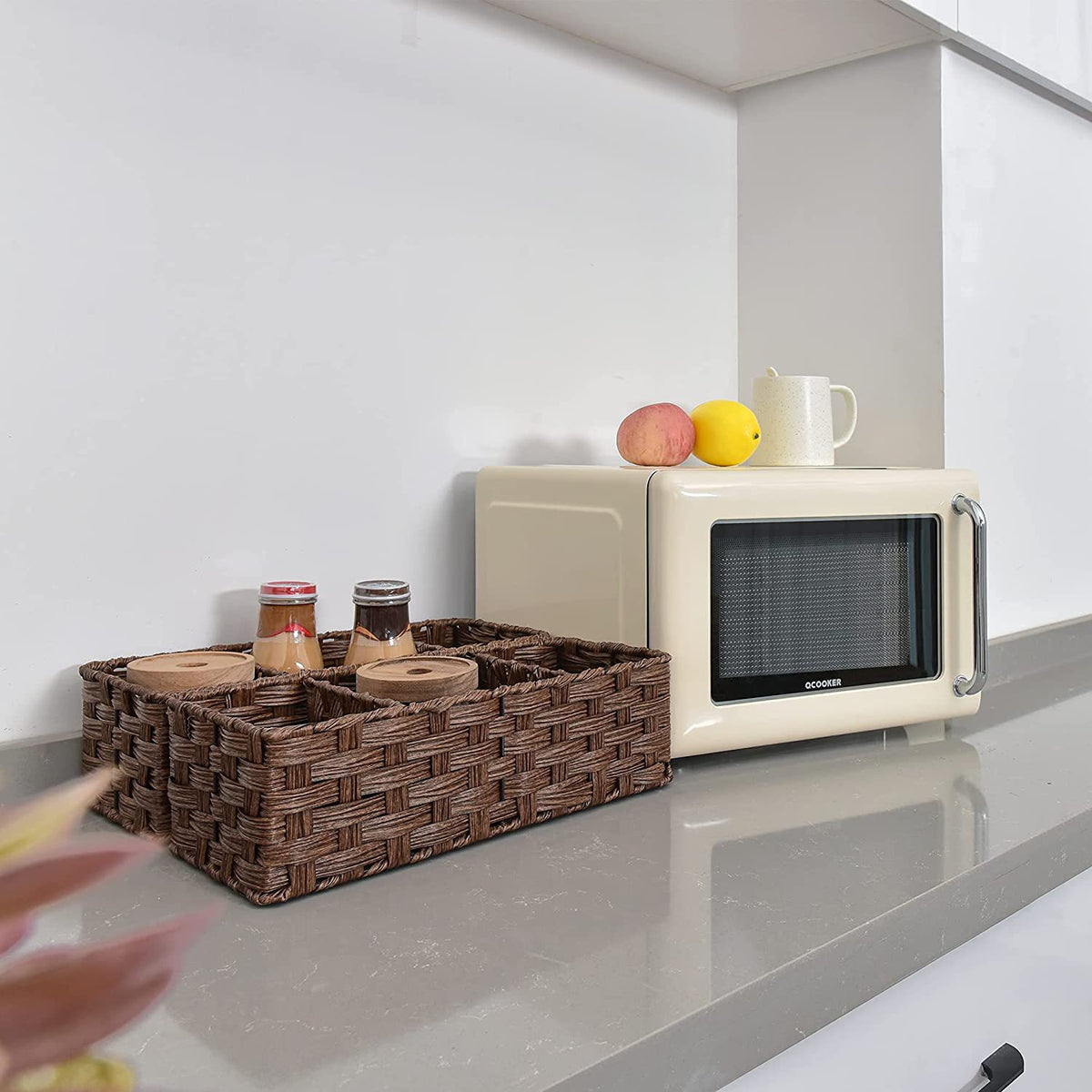 Storage basket for organising vanity and bedroom essentials