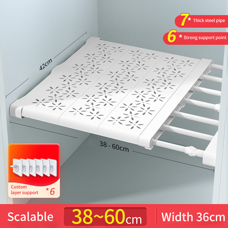 Wardrobe shelf divider for organising clothing and accessories