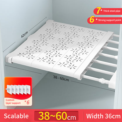 Wardrobe shelf divider for organising clothing and accessories