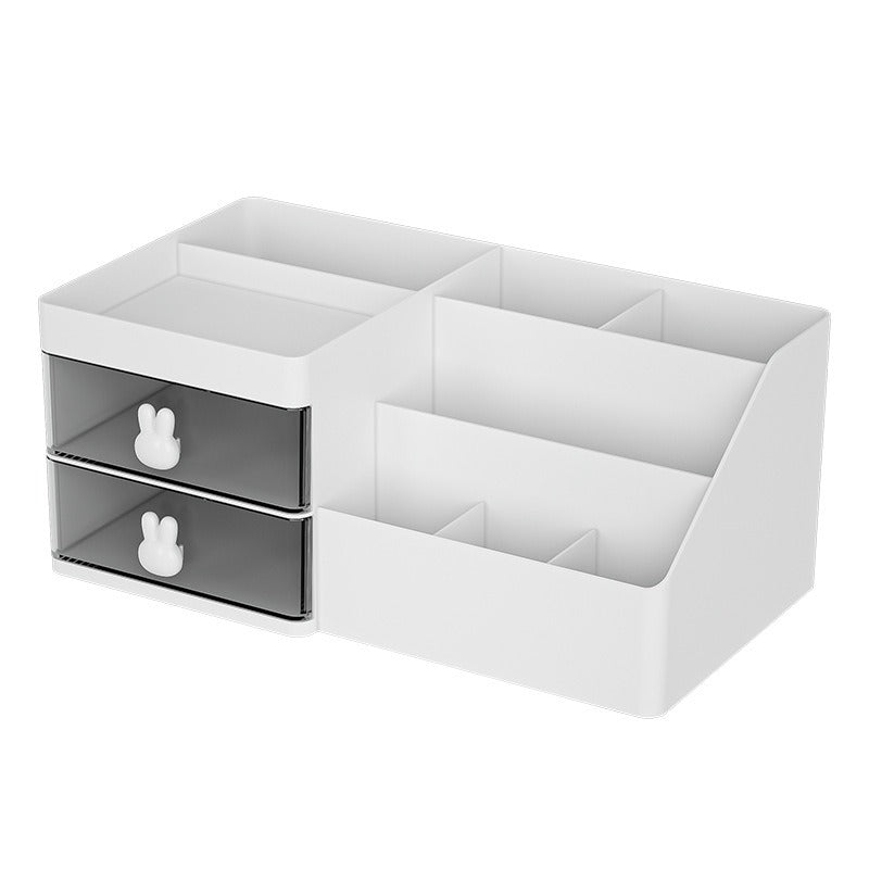 Vanity tabletop organiser with three storage drawers