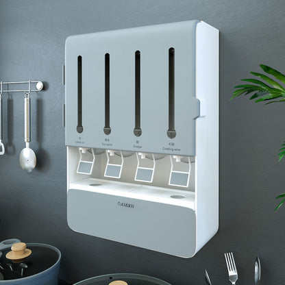 Drill-free wall spice rack for storing kitchen seasonings